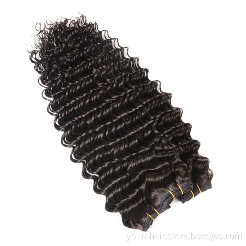 Brazilian Hair 10A Deep Wave Bundles With Closure Cuticle Aligned Brazilian Hair Weave Bundles With Closure Human Hair Bundles